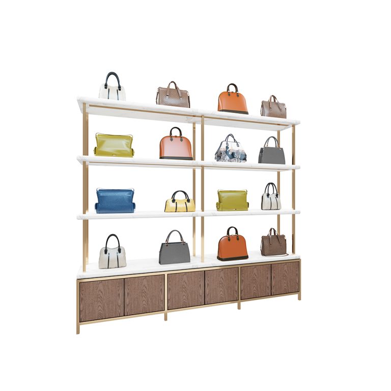 metal handbag wall showcase shelf