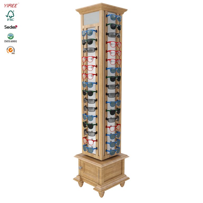 Wooden sunglasses display cabinets for optical shop