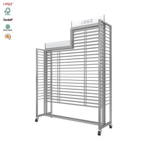 Clothing store fixtures retail display metal with wheels